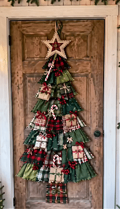 ⏳ Last Day 49% OFF – 🎄Beginner-Friendly DIY Oversized Patchwork Christmas Tree Door Hanging Kit  💕
