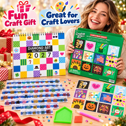 💎2027 Diamond Art Calendar Craft Kit | 12 Monthly Designs + Complete Gem Tools ✨