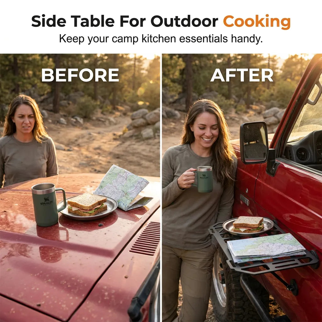 Heavy-Duty Magnetic Vehicle Side Table | Portable Grid Camp Desk