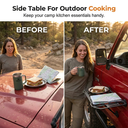 Heavy-Duty Magnetic Vehicle Side Table | Portable Grid Camp Desk