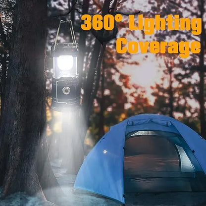 Foldable Compact LED Lanterns💡 - Durable, Waterproof, Solar-USB Rechargeable, Solar Powered, Brightness Adjustable, Heat/Freeze Ready, Batteries-Included Emergency Lights with Flashlight Mode