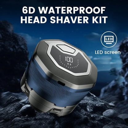 🎁2026 Mega Hot Sale 56%OFF!!!⚡6D Waterproof Head Shaver Kit for Bald Men，Magnetic Cleaning, IPX6 Full Washable【 90 Mins Runtime. Zero Pain! ]✨🚿🔒