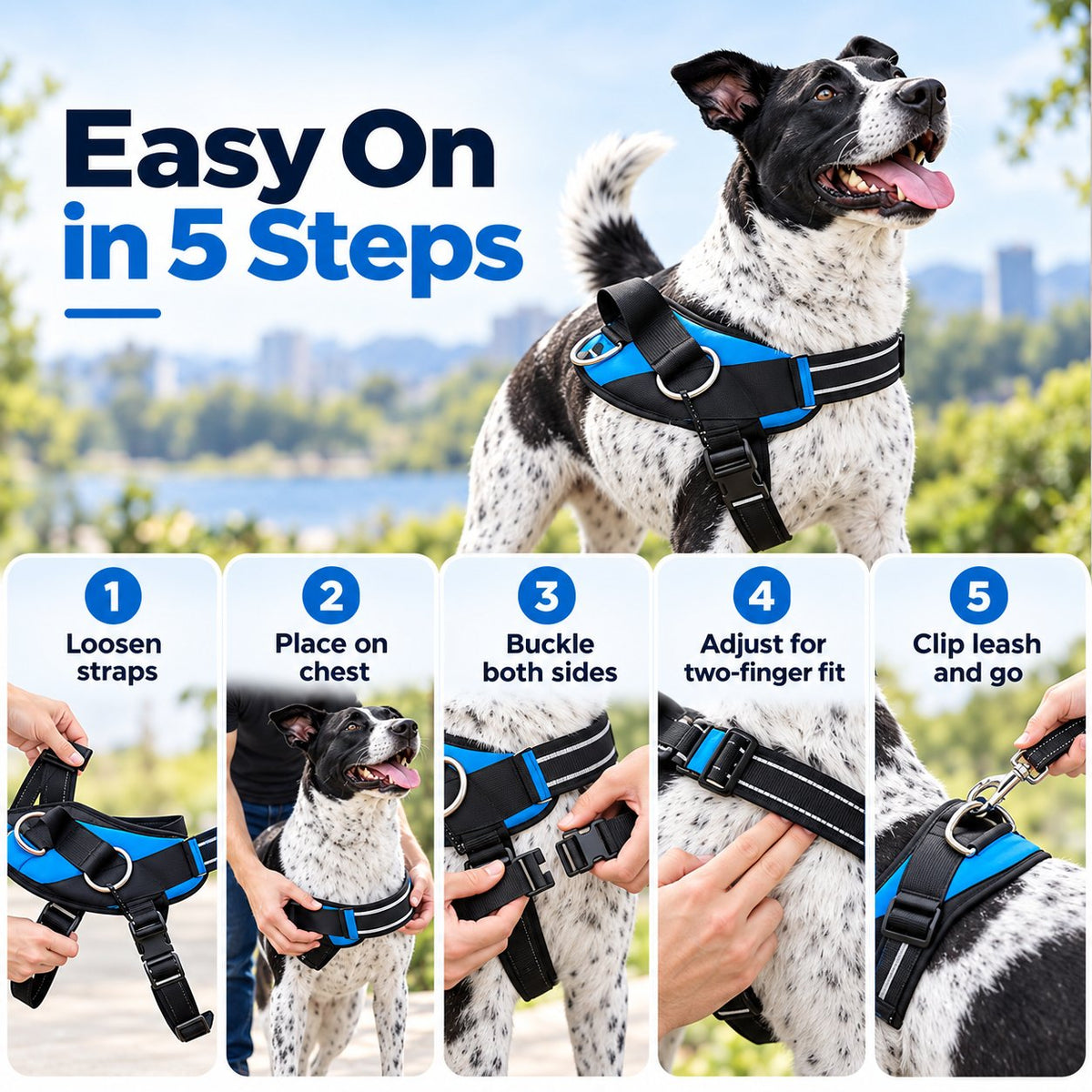 🐾 No-Pull Reflective Dog Harness | Comfortable Control for Every Walk