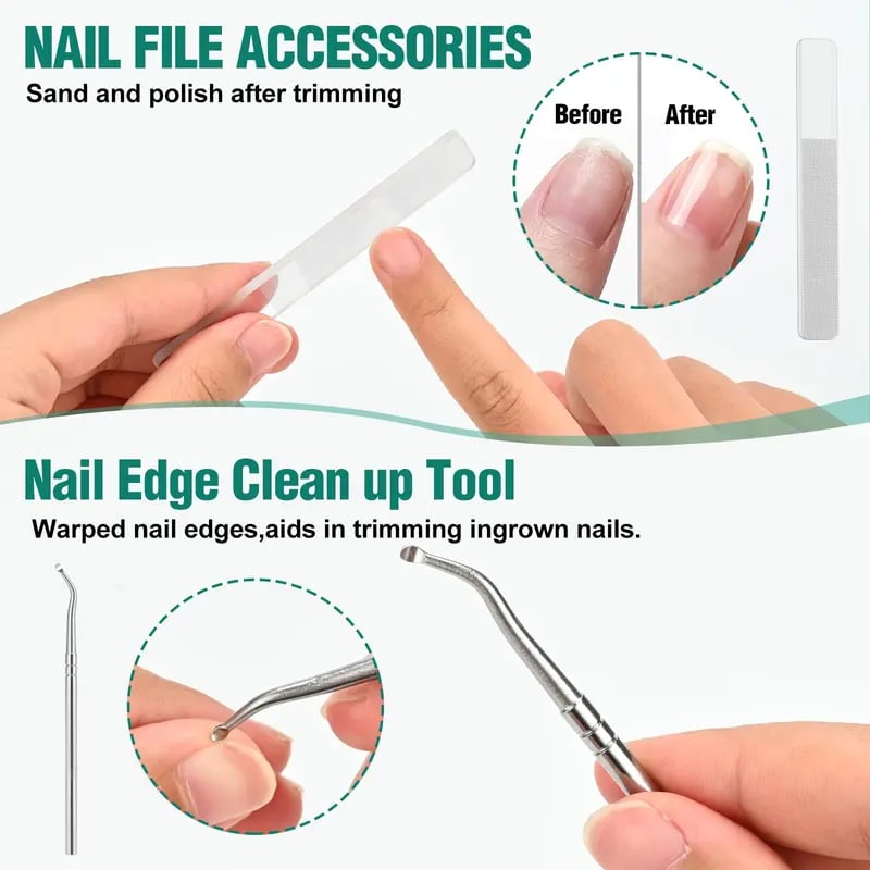 ✂️✨ Eagle Beak Wide Jaw Nail Clippers Set | Anti-Splash 25° Slanted Blade for Thick & Ingrown Toenails | Ultra-Sharp Stainless Steel Manicure & Pedicure Tool 🦅