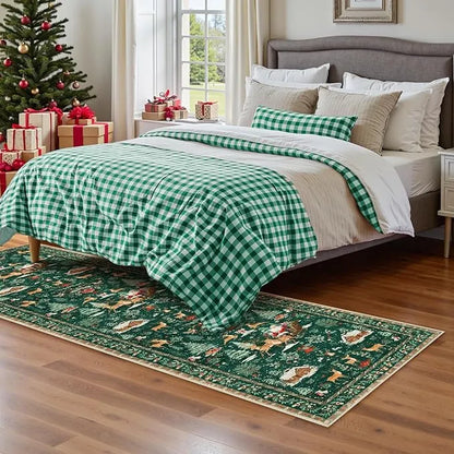 🎄Soft Christmas Tree Santa Claus Carpet Runner🔥