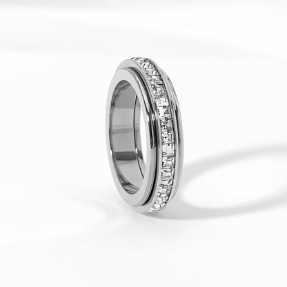 💍Rotating Crystal Ring, Relieves Anxiety, Symbolizes Vows & Luck, Waterproof & Fade-Resistant