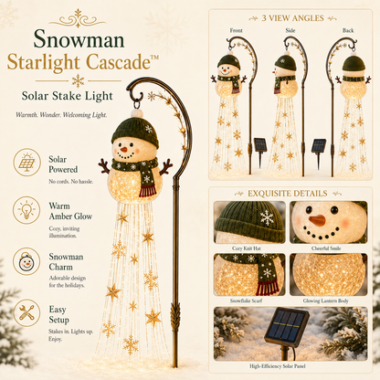 ☃️ Snowman Sparkle Cascade™ Solar Garden Light