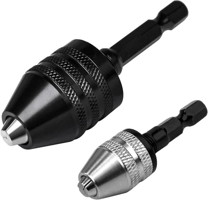 🔧 3-Piece Keyless Drill Chuck Adapter Set, 0.3-3.6mm and 0.6-8mm for Impact Drivers and Power Drills
