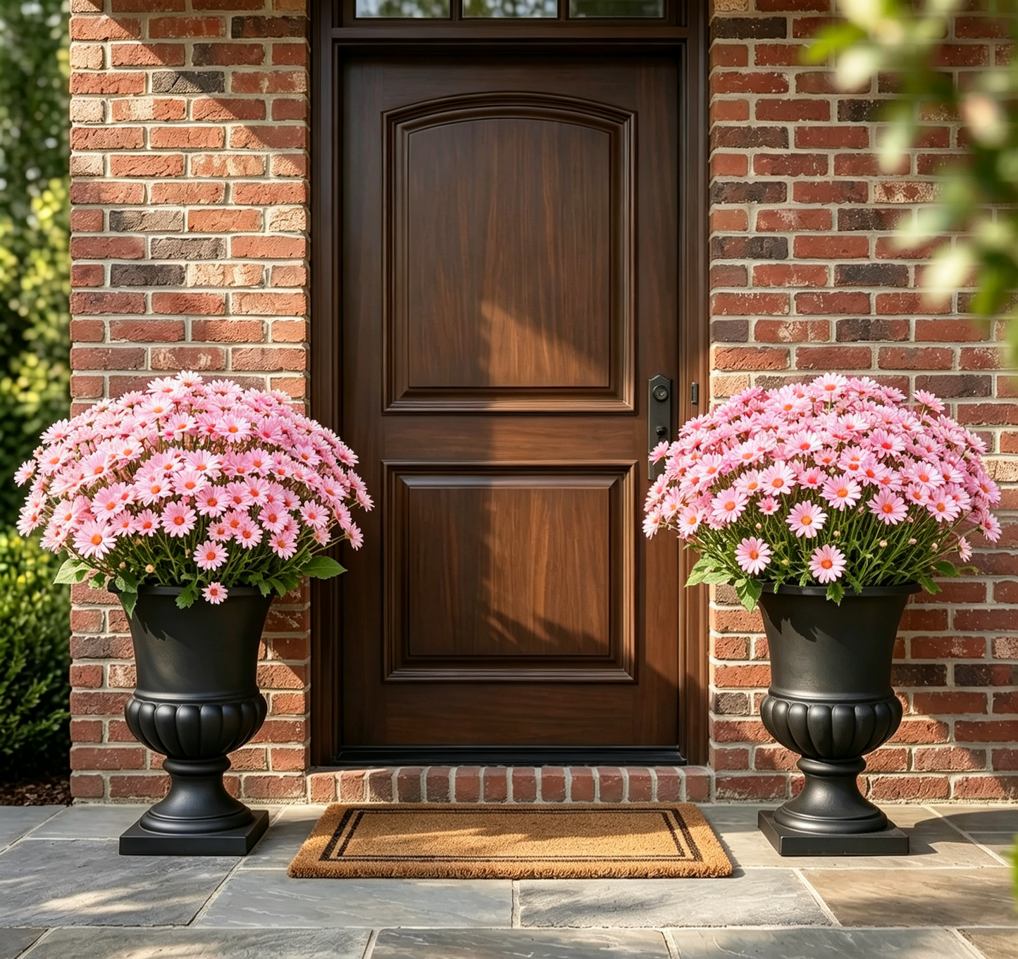 Artificial Outdoor Sunset Mums Flowers - UV resistant, Waterproof, Windproof