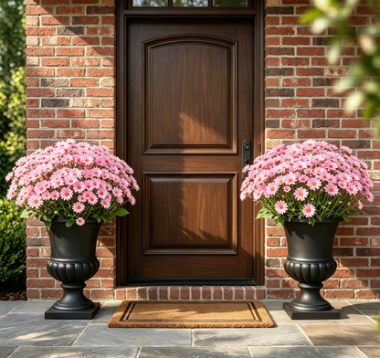 Artificial Outdoor Sunset Mums Flowers - UV resistant, Waterproof, Windproof