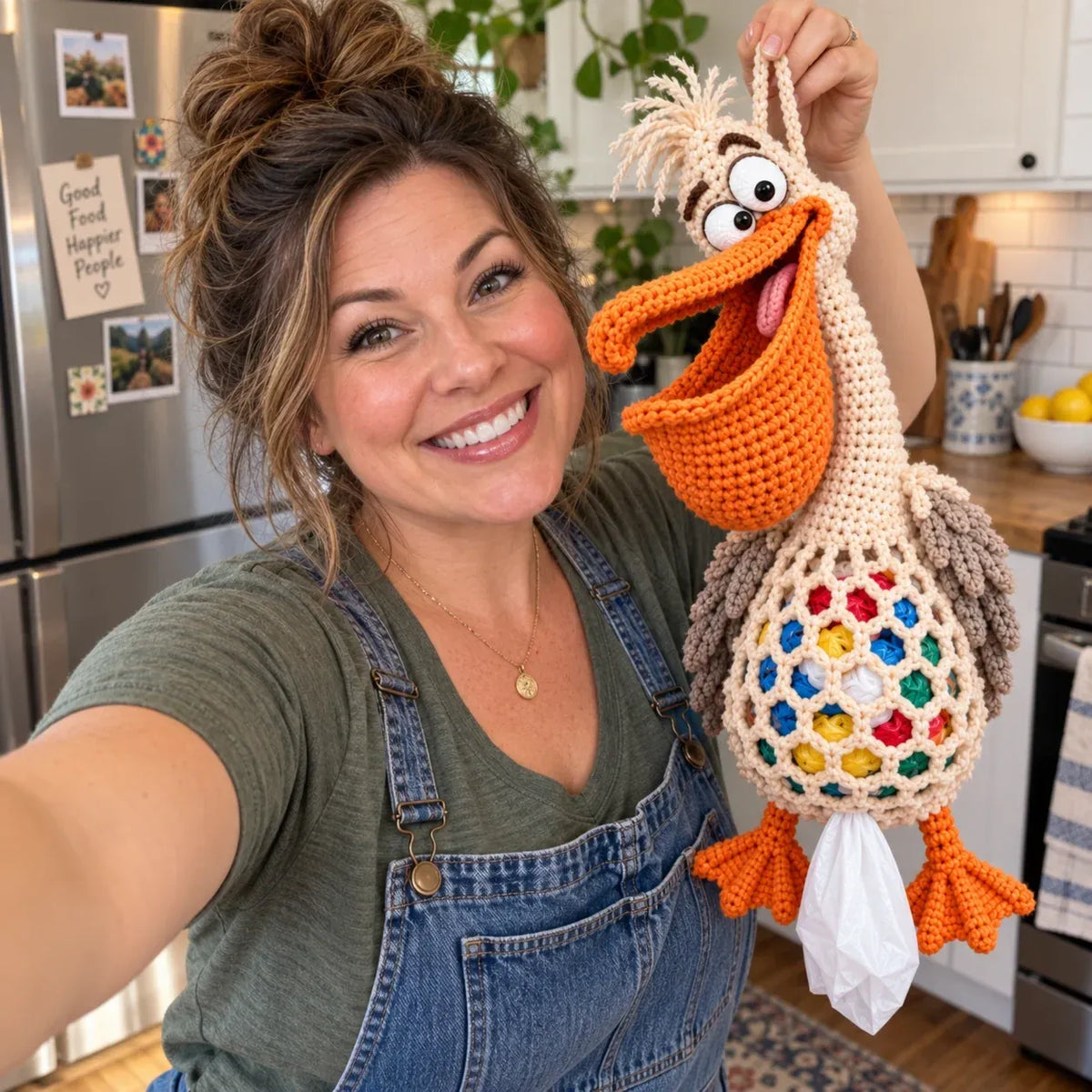 🧶 Cottage Harvest Keepers™ – Crochet Animal Bag Holder DIY Kit