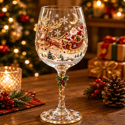 🔥🎁Christmas 3D Wine Glass Collection Gift Box Set✨