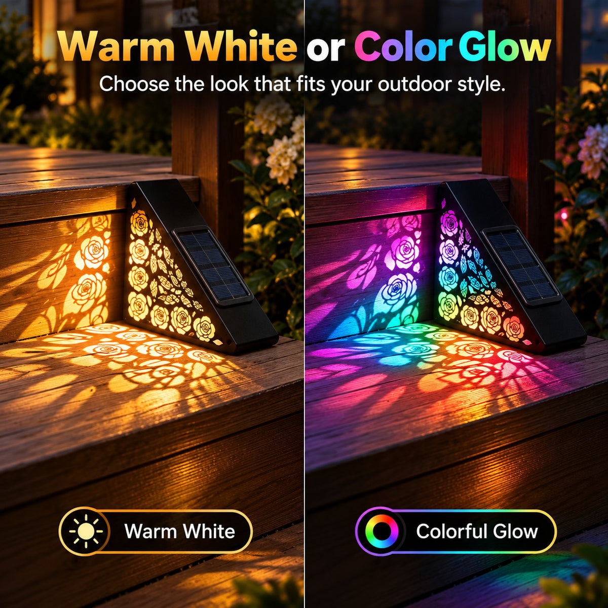 Solar Step Lights – Automatic Dusk-to-Dawn Glow, No Wiring Needed for Steps, Porches & Garden Paths