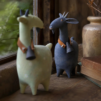 Charming Farmhouse Goat Figurines – 2-Piece Set