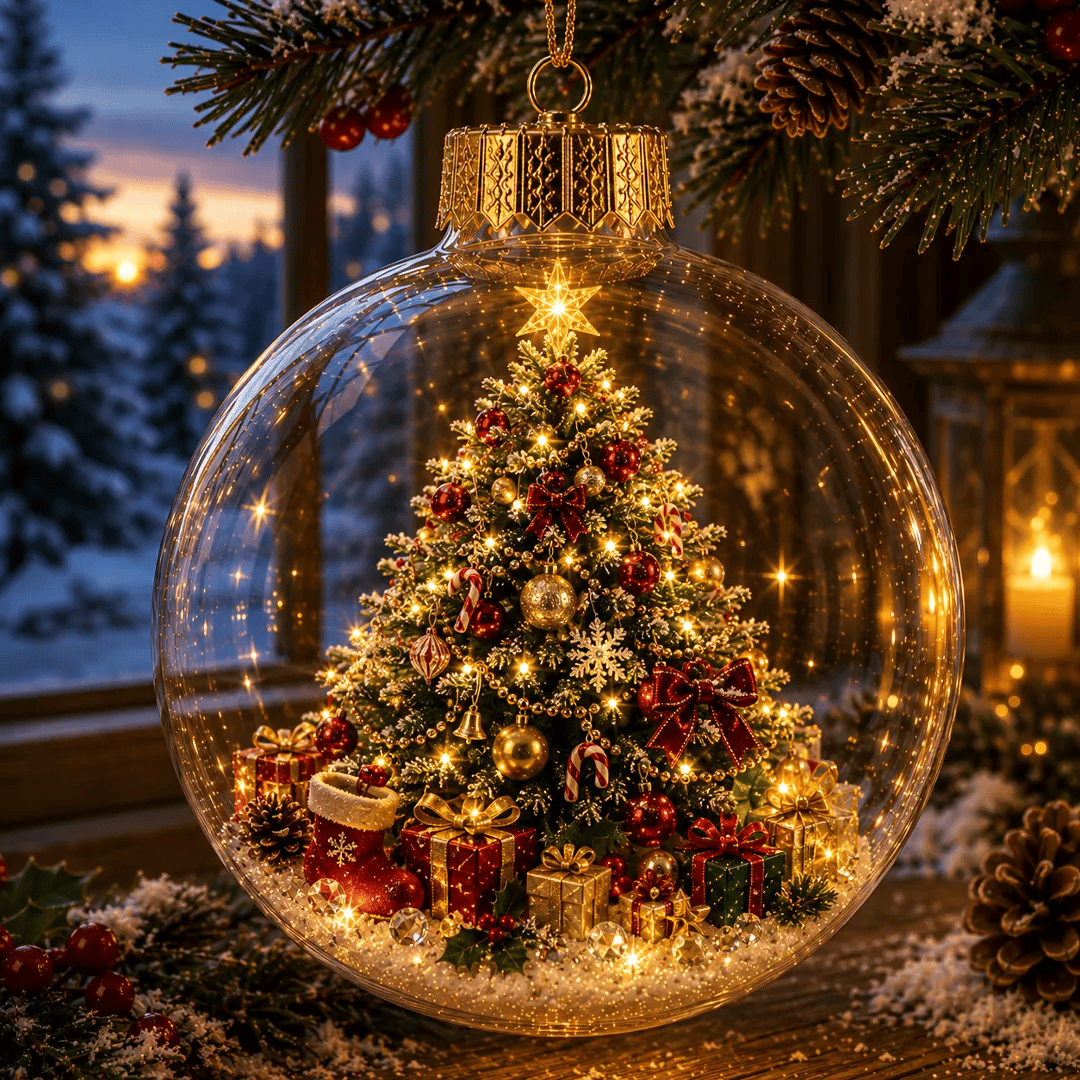 🔥Limited time 50% OFF -✨✨🎄 Glowing Christmas Story Ornament – Light-Up Mini Holiday Scene