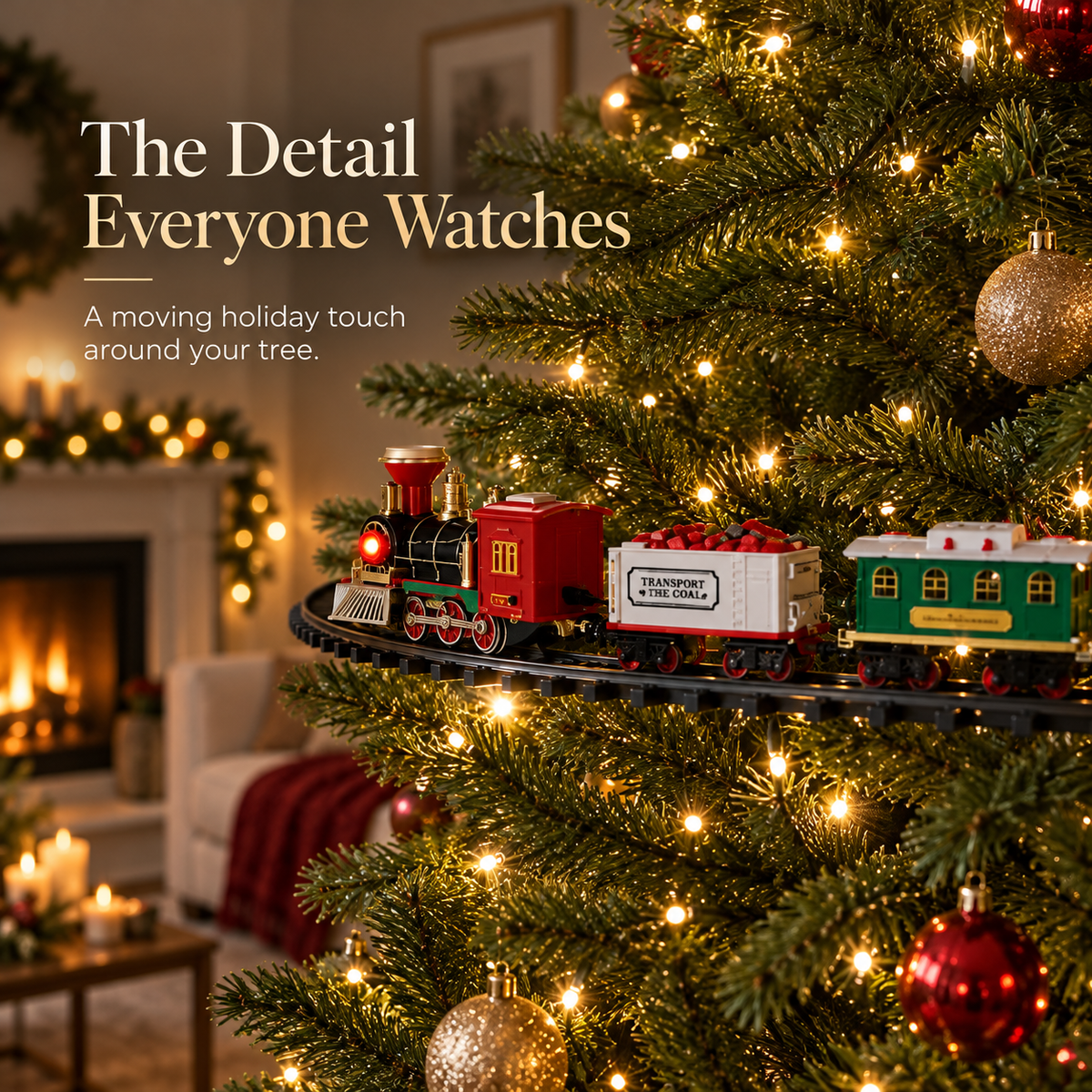 🎄 Magical Christmas Tree Train Set – Moving Train with Lights, Sounds & Steam for a Holiday Tree That Comes to Life🚂
