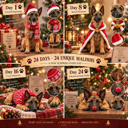 🐕🎄 Belgian Malinois Christmas Advent Calendar – 24 Unique Mini Dog Figurines