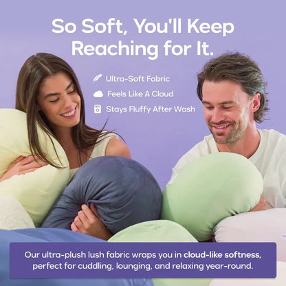 Mellow CloudCool & Lush Pebble Pillow | Washable Removable Cover Cushion