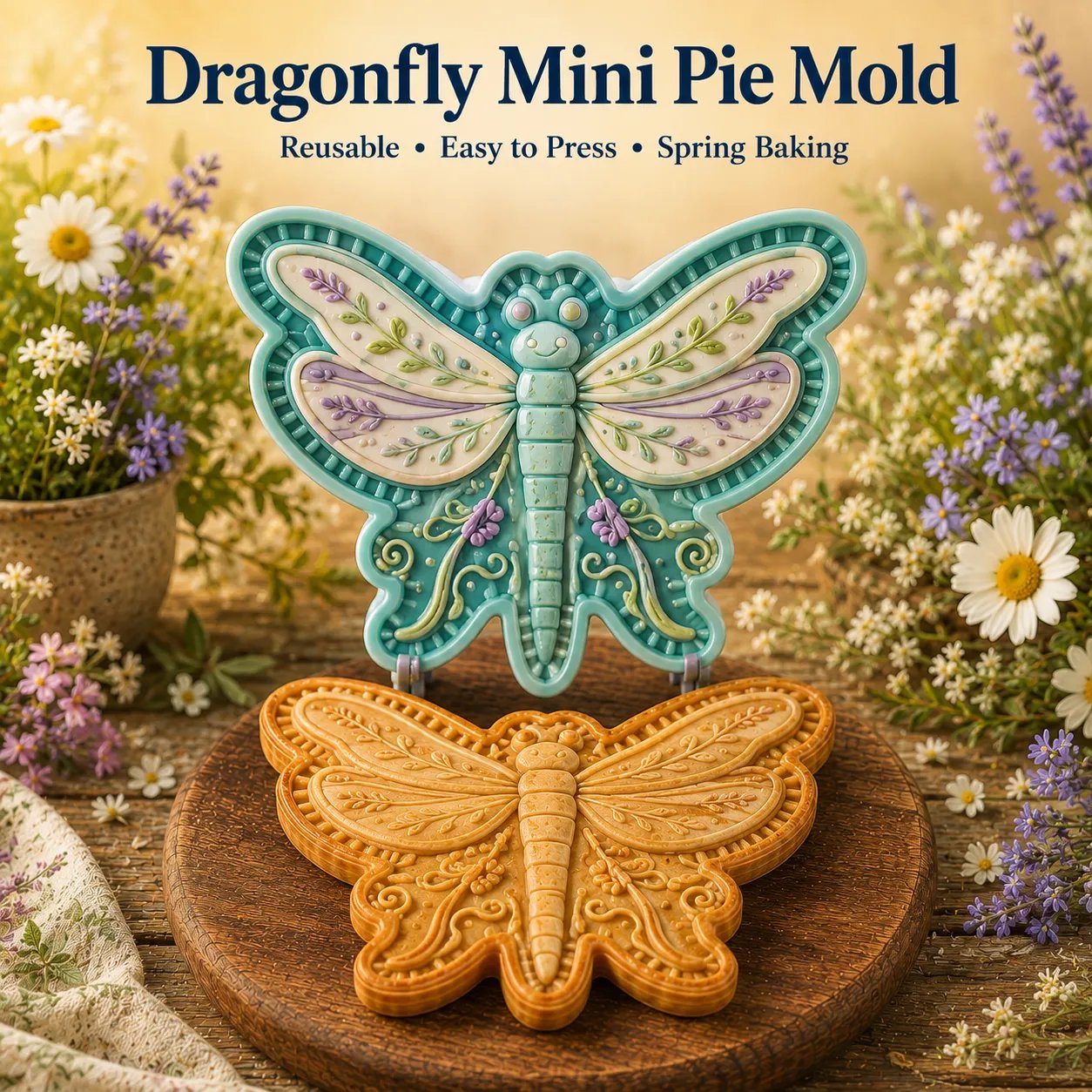 🎉⏳ Last Day 49% OFF – 🌸 8-Design Spring Garden Mini Pie Mold Collection | Reusable Embossed Molds for Shaping Detailed Bee, Butterfly, Ladybug, Sunflower, Cottage & More 🥧✨