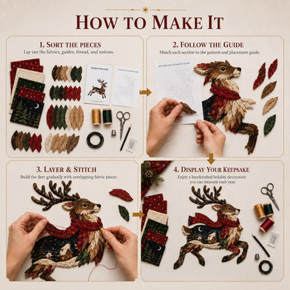 🔥LAST DAY 49% OFF - 🎄🎅Christmas Woodland Wildlife DIY Patchwork Kit – ✨Create a Festive Handmade Keepsake