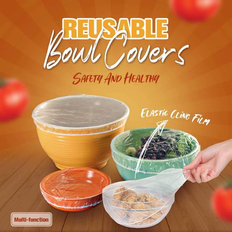 100pcs Disposable Stretch Film for Bowls & Plates, Elastic Container Lids, Plastic Wrap Alternative for Leftovers, Fruit, Vegetables & Kitchen Food Storage