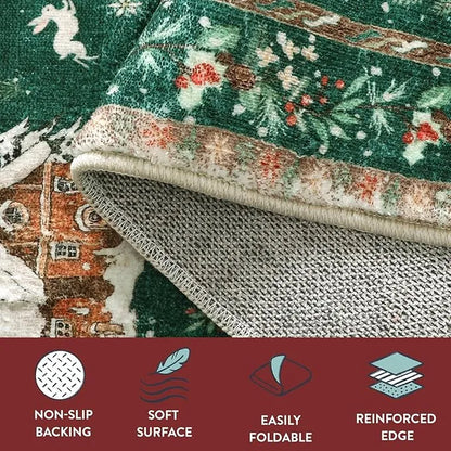🎄Soft Christmas Tree Santa Claus Carpet Runner🔥