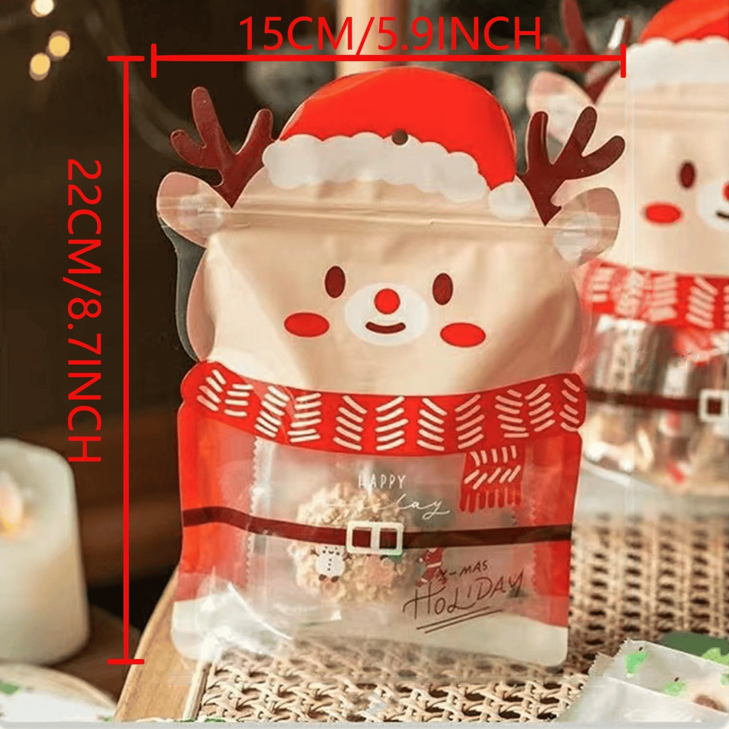 🎄Christmas Treat Bags, Kids Xmas Sealable Bags With Handle 10 PCS❄️