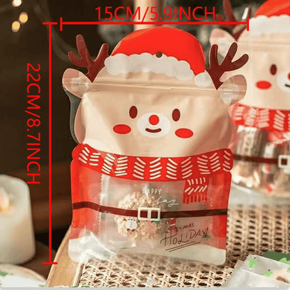 🎄Christmas Treat Bags, Kids Xmas Sealable Bags With Handle 10 PCS❄️