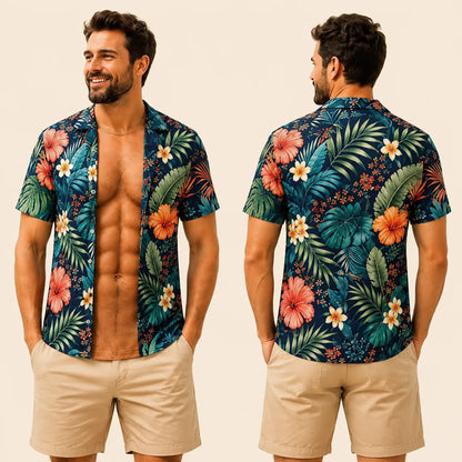 Funny Muscle T Shirt for Men, Hawaiian Shirt Illusion Tee, Personalized 3D Fake Open Shirt💪🔥