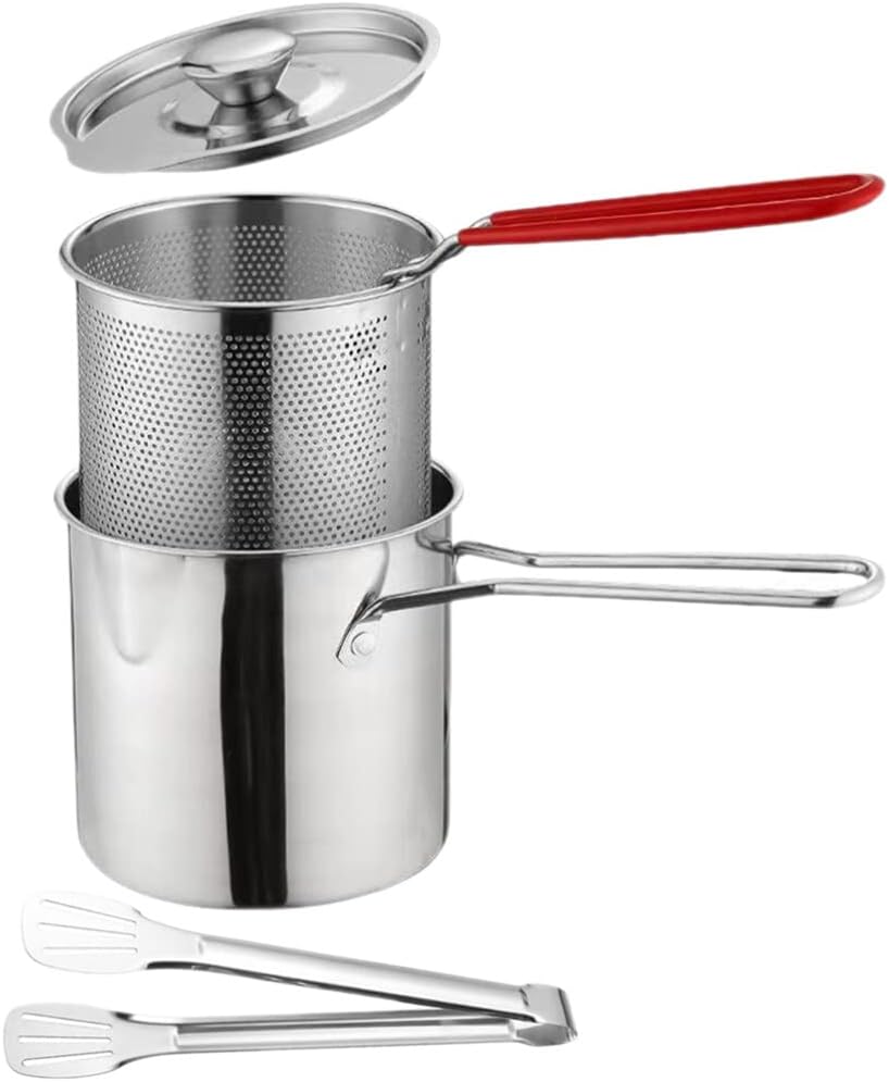 🍗 Crispy Favorites Made Easy 🔥 304 Stainless Steel Mini Fryer with Drain Basket