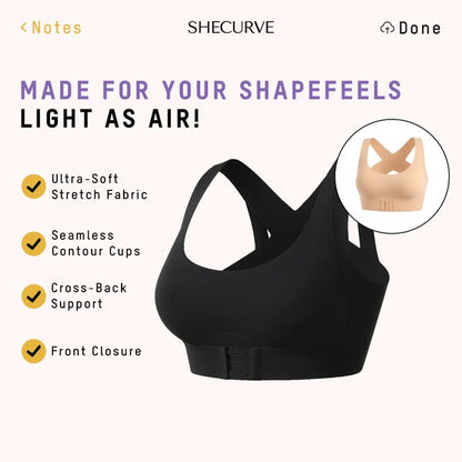 👙 Front Closure Cross-Back Wireless Posture Bra – Ultra Push-Up, All-Day Comfort & Natural Lift for a Slimmer, Taller Silhouette 💖
