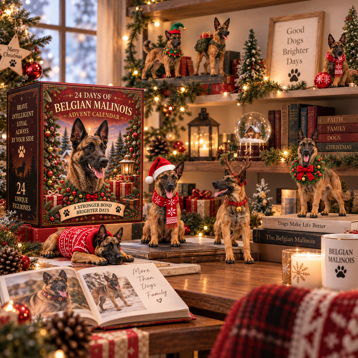 🔥Last Day 50% OFF🎁📆24 Days of Belgian Malinois Joy — 24 Unique Collectible Figurines🎉