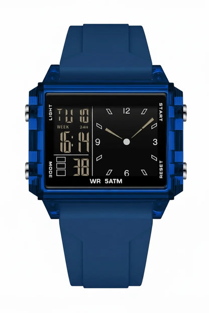 Analog-Digital Sport Watch – Waterproof, Luminous & Multi-Function