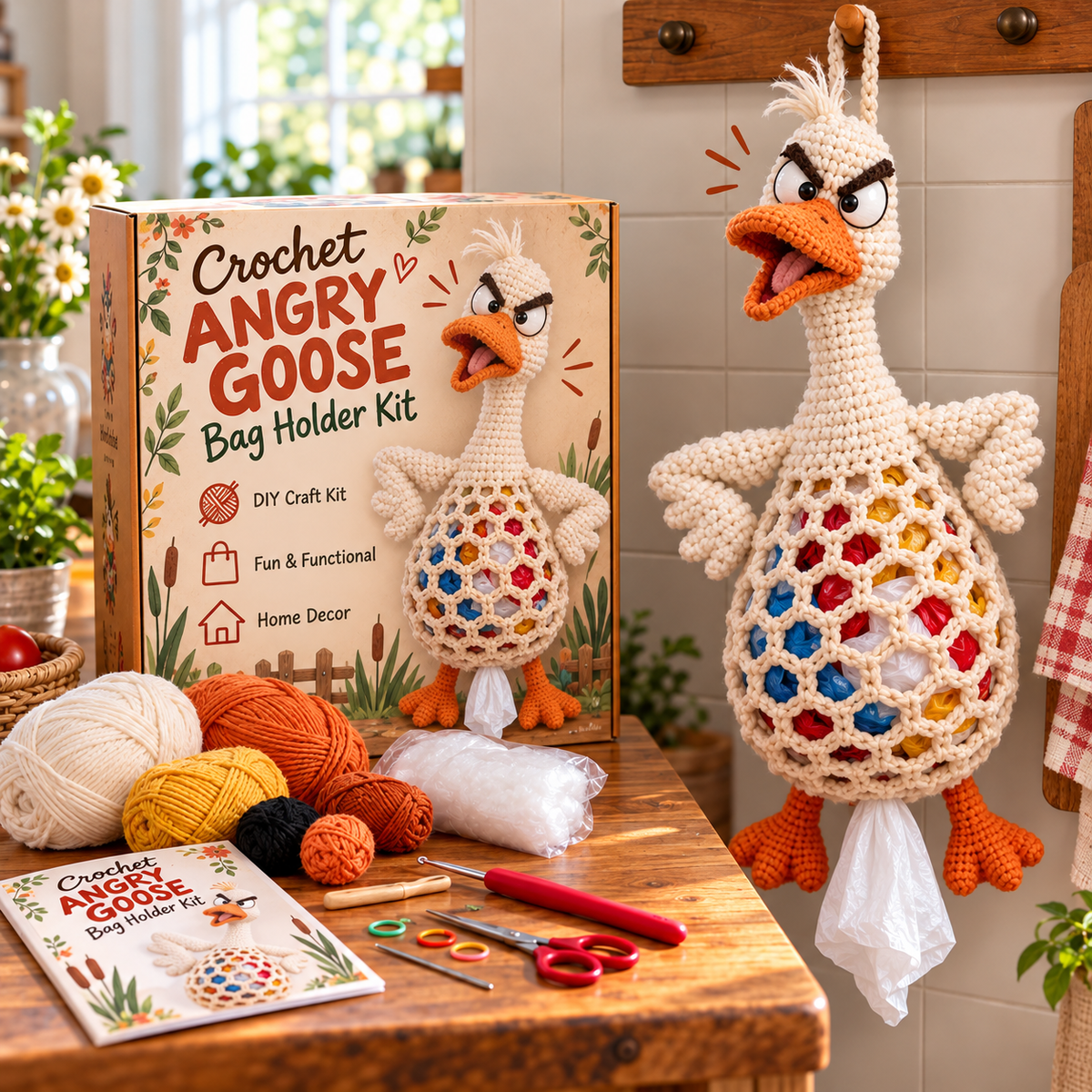 🔥 LAST DAY 49% OFF | 🧶🐾 Cottage Critter Keepers™ | Crochet Animal Bag Holder DIY Kit – 11 Designs