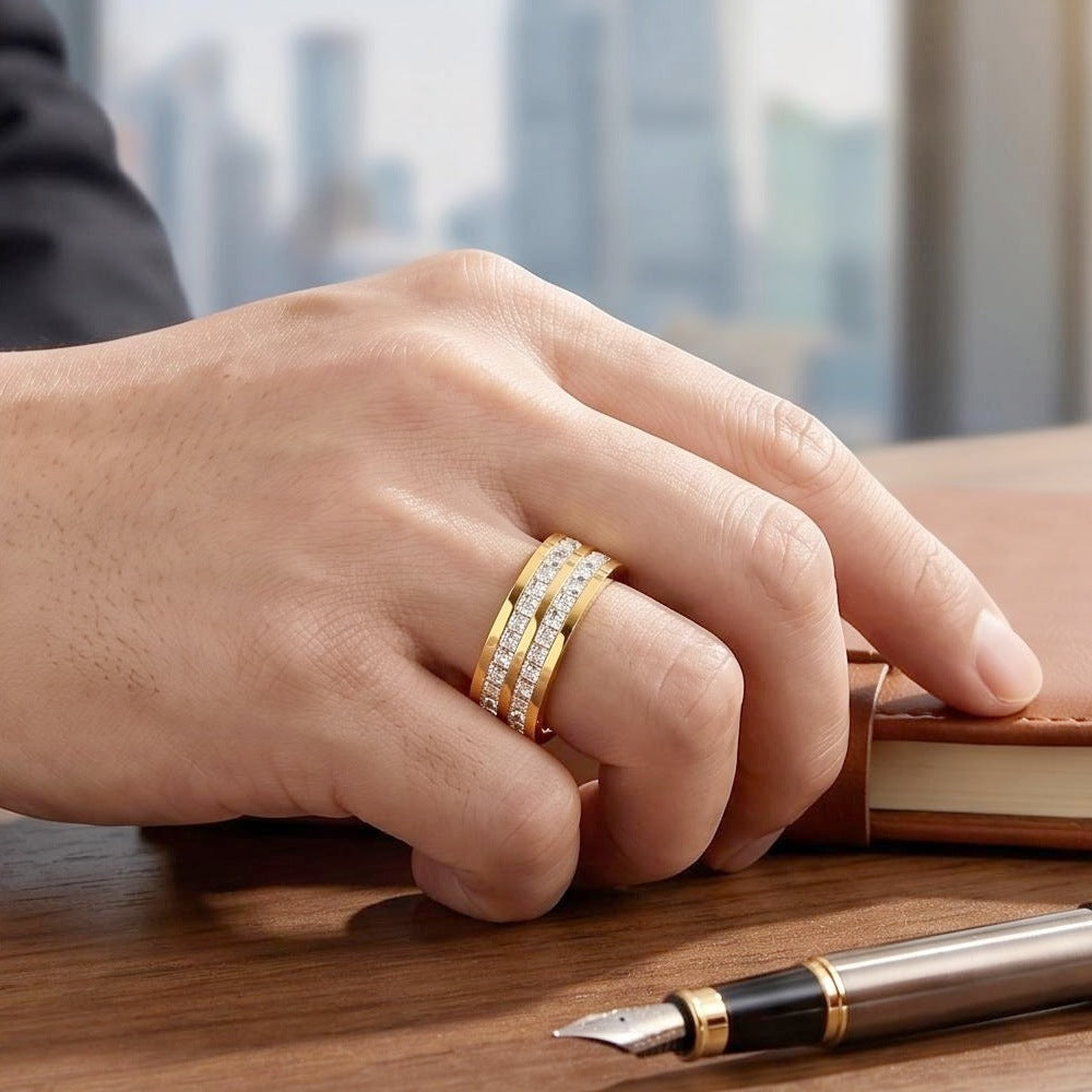 💍Rotating Crystal Ring, Relieves Anxiety, Symbolizes Vows & Luck, Waterproof & Fade-Resistant