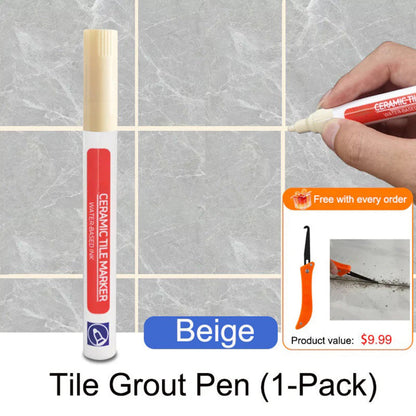 Anti-Mold Waterproof Tile Grout Repair Pen – Quick-Dry Grout Color Restorer