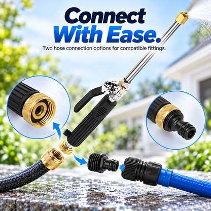 💧 High-Pressure Long-Reach Garden Hose Spray Wand with Jet & Fan Tips 🌿