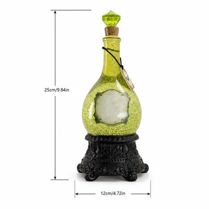 🧙✨Lighted Witches’ Brew Poison Bottle Glitter Globe