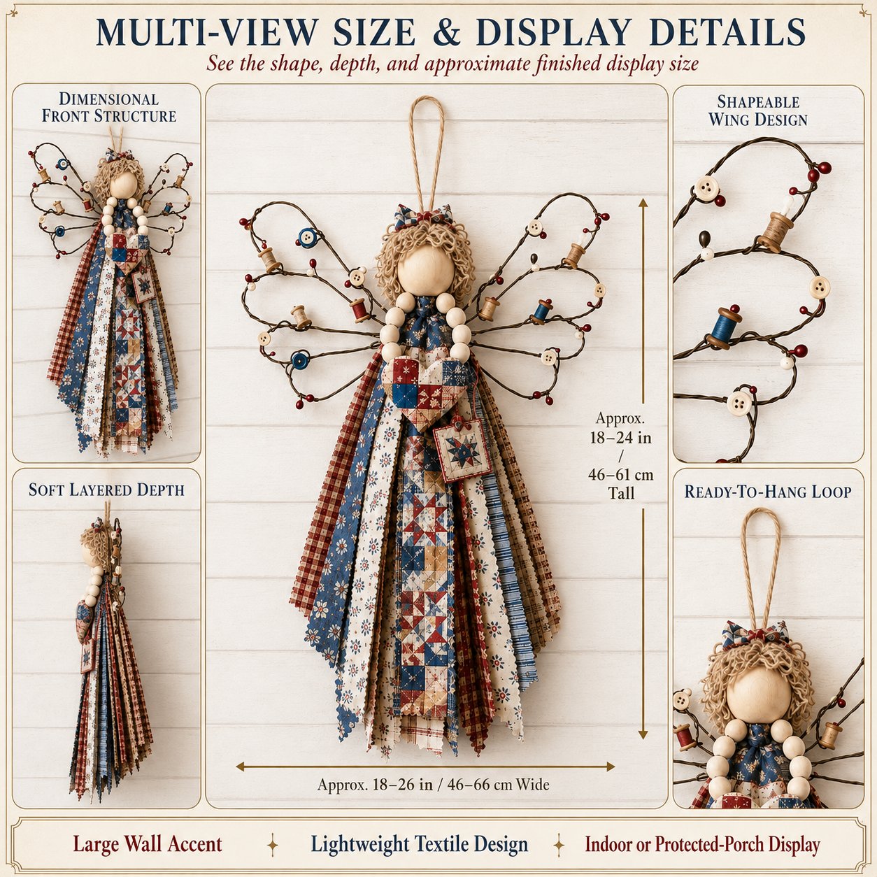 Angel Fabric Hanging DIY Kit - Stitch a Little Blessing That Stays Forever