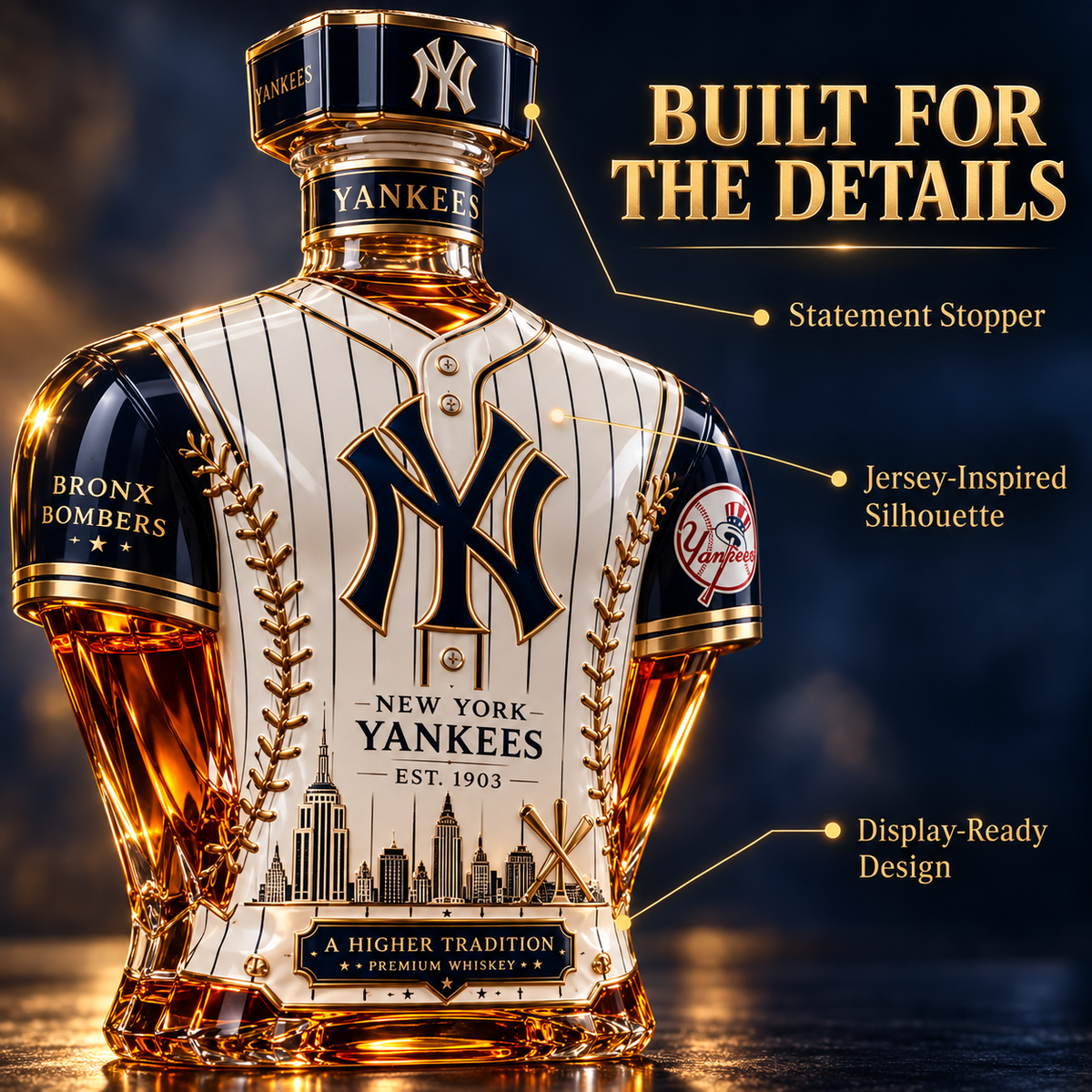 ⚾ Bronx Bomber Jersey Decanter – Baseball-Inspired Collector Bottle