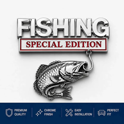 🎣 Fishing Special Edition Premium 3D Metal Vehicle Emblem Badge