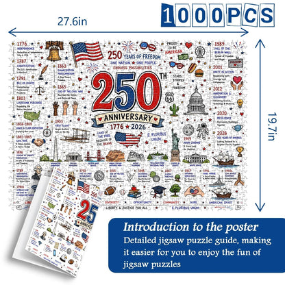 🧩 Patriotic America 250th Anniversary Jigsaw Puzzle – 1000 Pieces