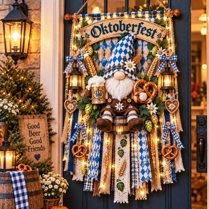 Light-Up Oktoberfest Door Hanging - Bring a Little Bavaria Home