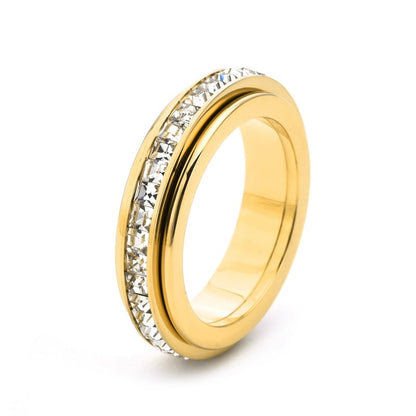 💍Rotating Crystal Ring, Relieves Anxiety, Symbolizes Vows & Luck, Waterproof & Fade-Resistant