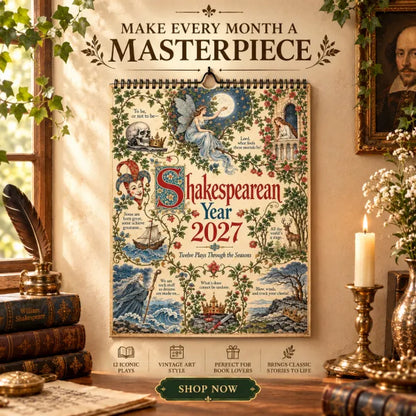 A Shakespearean Year 2027 – 12 Plays Through the Seasons | Vintage Illustrated Wall Calendar