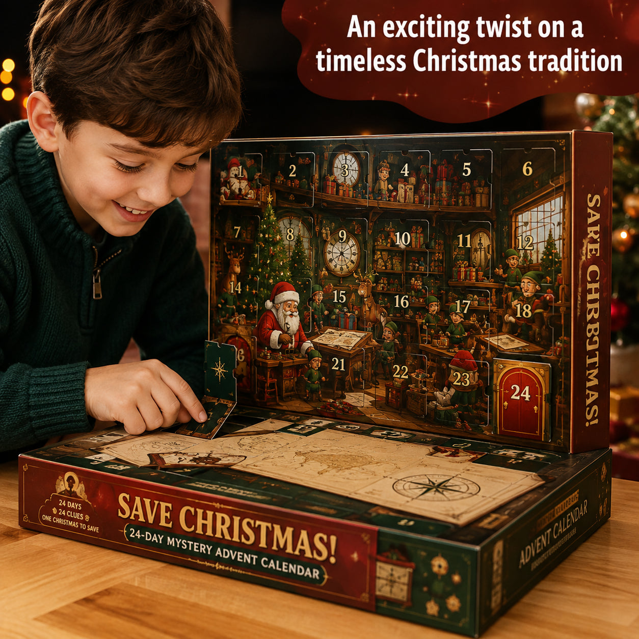 🎄🔎 Mystery Adventure Advent Calendar -24 Days, 24 Clues, One Final Reveal