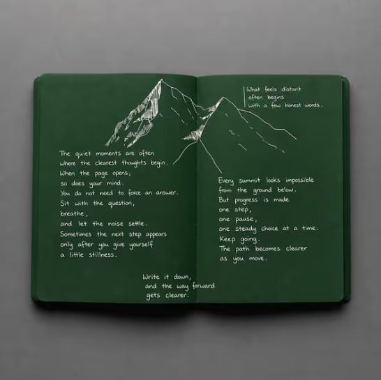 💚 Deep Green Blank Notebook with White Gel Pen | Aesthetic Writing & Sketch Journal