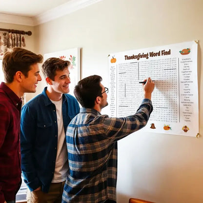 ⏰ Jumbo Thanksgiving & Christmas Word Search Poster – Giant 36"x24" Wall Game! 🎉