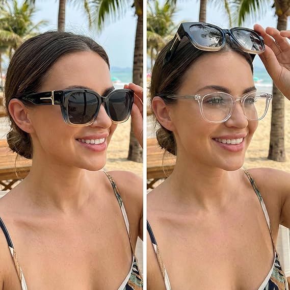 🕶️ Polarized Fit Over Sunglasses for Women – UV400 Protection Floral Frame Wear Over Prescription Glasses