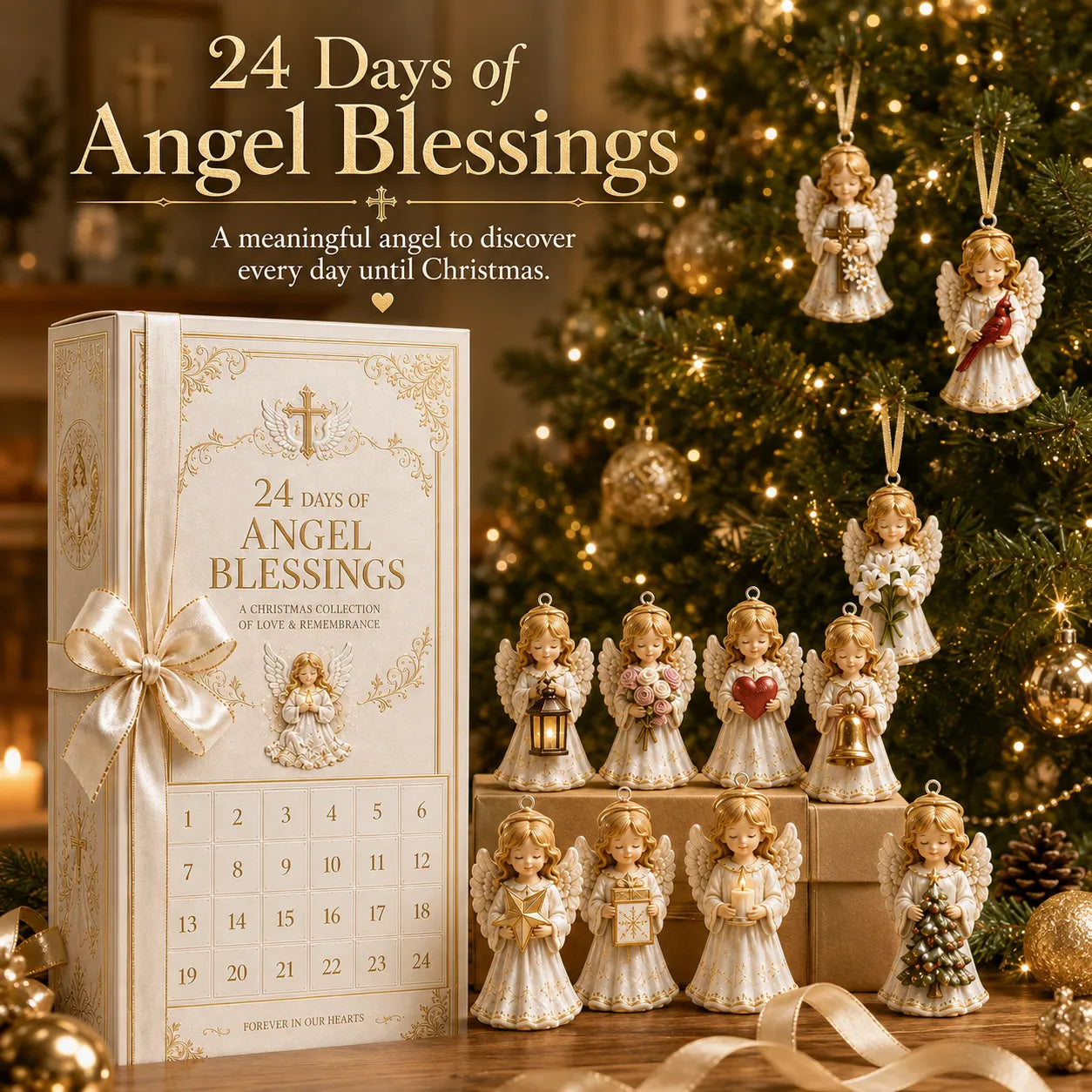 🔥😍⏳ Last Day 49% OFF – 👼 24-Day Angel Christmas Advent Calendar | 24 Unique Faith-Inspired Angel Ornaments with Hanging Loops for Daily Advent Surprises & Tree Display 🎄✨
